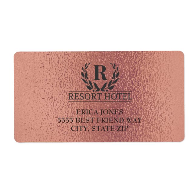 Étiquette Rose métallique Gold Rose Ajouter logo et Arrière  (Devant)