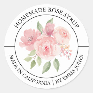 étiquette rose moderne