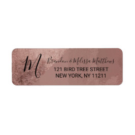 Étiquette Rose moderne Gold Faux Foil Adresse Triangle