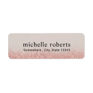 Étiquette Rose moderne Gold Parties scintillant Professionne