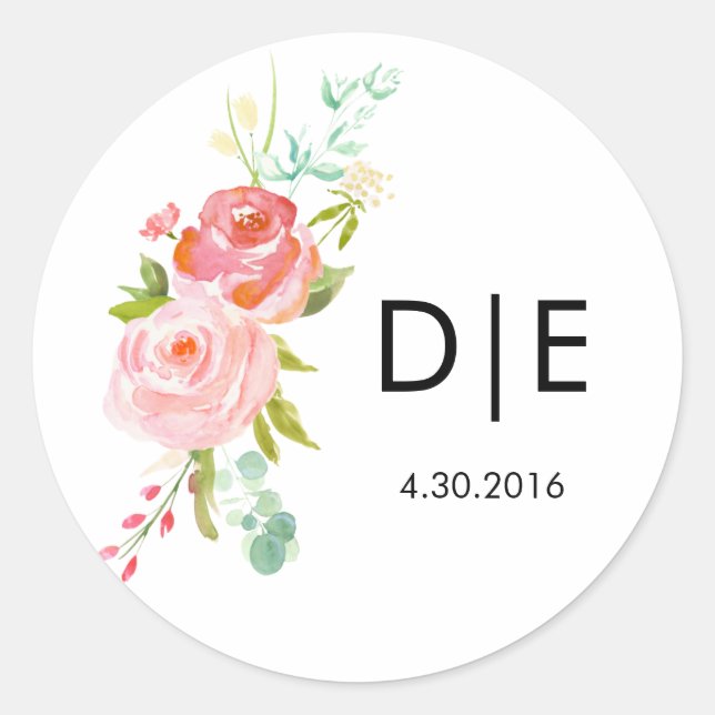 Étiquette rose Monogramme (Devant)