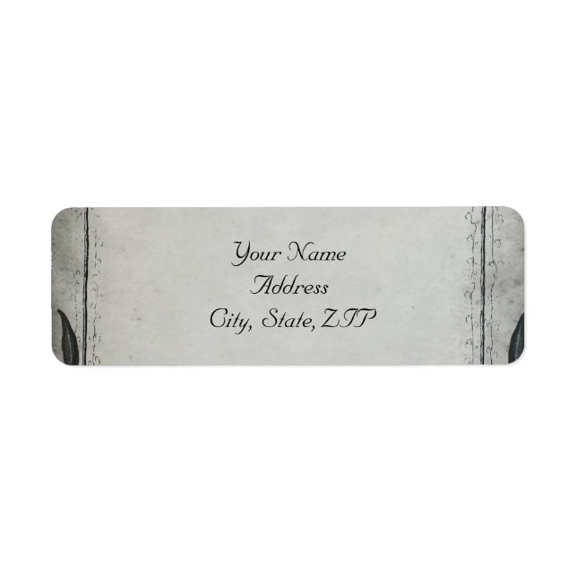 Étiquette Rose noir gothique Trellis Adresse de retour (Devant)