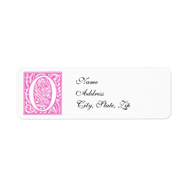 Étiquette Rose O Monogramme (Devant)