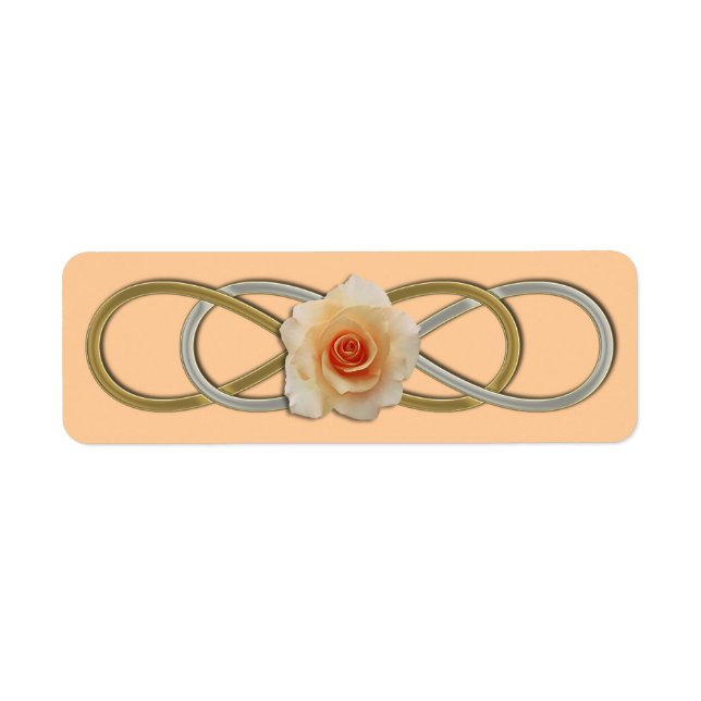Étiquette Rose or argent double infinité (Devant)