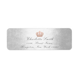 Étiquette Rose Parties scintillant rose RSVP Couronne prince