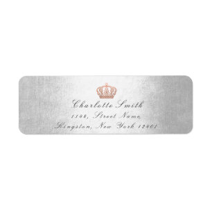 Étiquette Rose Parties scintillant rose RSVP Couronne prince