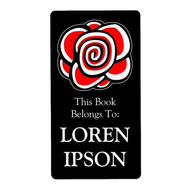 Étiquette Rose - Plaque noire (Devant)