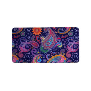 Étiquette Rose pourpre de Paisley
