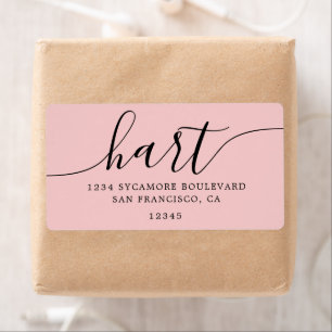 Étiquette Rose Quartz Pink Script Family Adresse de retour