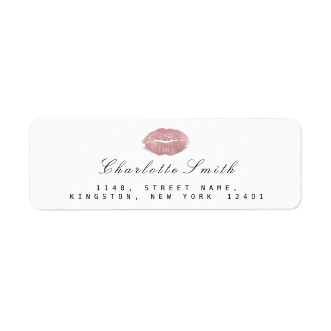 Étiquette Rose rose BLush Lips Kiss Maquillage blanc RSVP (Devant)