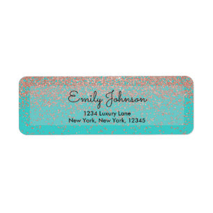 Étiquette Rose Rose Rose Gold Faux Parties scintillant Étinc