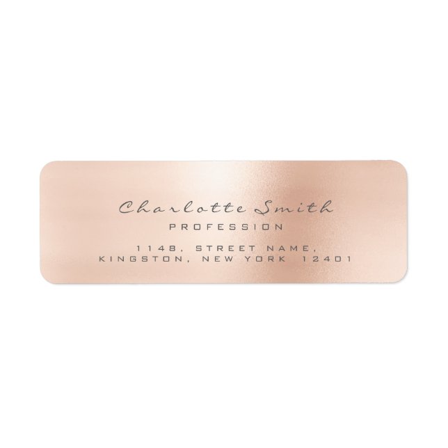 Étiquette Rose rose rose pâle Nom RSVP gris (Devant)