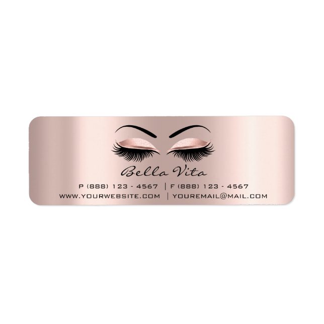 Étiquette Rose RSVP Fête des mariées Sweet 16e maquillage Ar (Devant)
