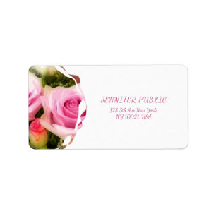 Étiquette Roses Bouquet Floral Art Flowers Élégante Adress