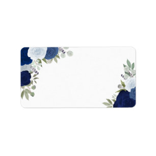 Étiquette Roses d'aquarelle bleu vierge do-it-yourself Maria