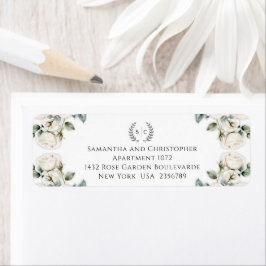 Étiquette Roses et Romance Monogrammé Adresse de retour