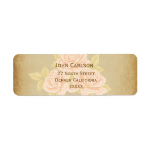 Étiquette Roses romantiques roses vintages avec le