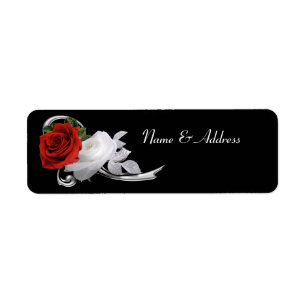 Étiquette Roses rouges et blanches