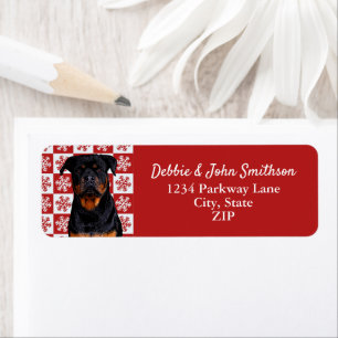 Étiquette Rottweiler Chien Adresse de retour Animal Christma