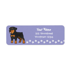 Étiquette Rottweiler de bande dessinée