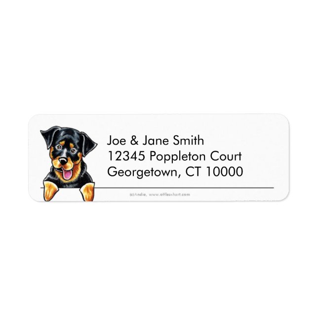 Étiquette Rottweiler propre et simple (Devant)