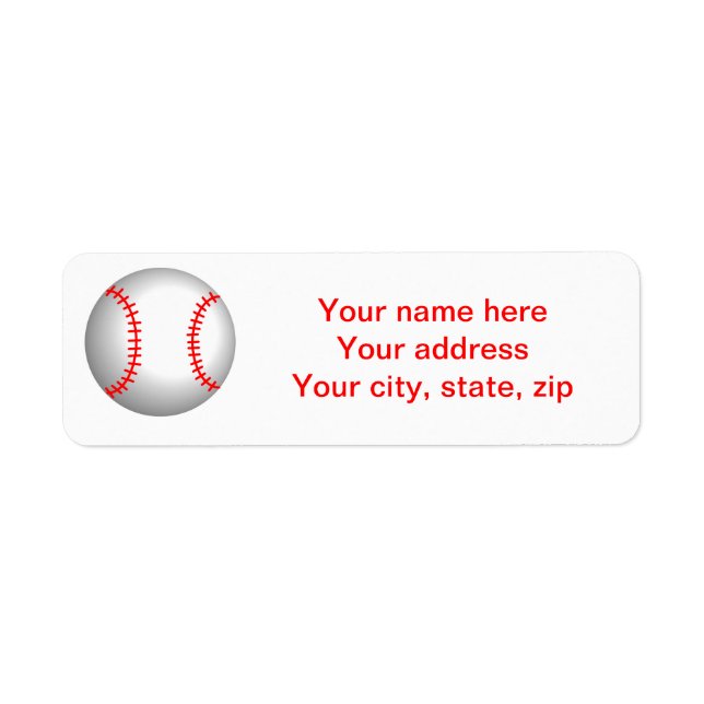 Étiquette Rouge baseball blanc (Devant)