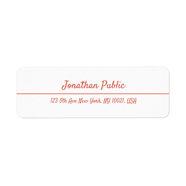 Étiquette Rouge blanc Modèle de Noël Retour (Devant)