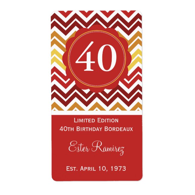 Étiquette rouge Chevron (375 ml) (Devant)