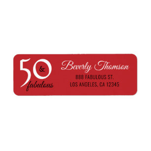 Étiquette Rouge Cinquante et fabuleux 50e anniversaire Scrip