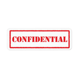 Étiquette rouge confidentiel de timbre