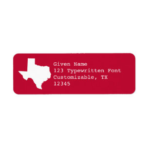 Étiquette Rouge et Blanc Texas