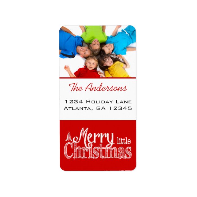 Étiquette Rouge Joyeux petit Noël (Devant)