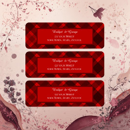 Étiquette rouge noir écossais celtique tartan mariage motif