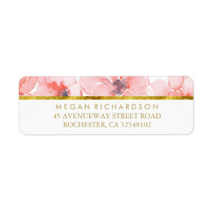 Étiquette Rougissent le mariage floral d'aquarelle de