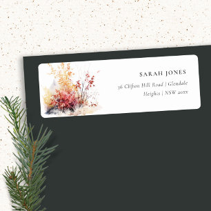 Étiquette Rouille Orange Jaune Automne Automne Paysage Adres