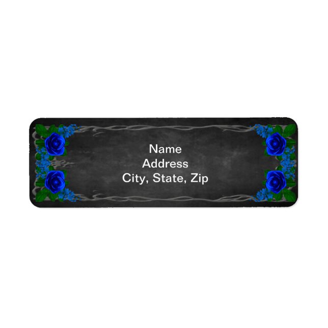 Étiquette Royal Blue Rose Chalk Board Adresse du Mariage de  (Devant)