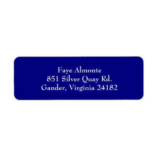 Étiquette Royal Blue Simple Plain Return Adresse Labels