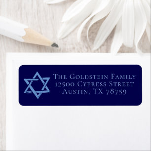 Étiquette Royal Blue Star of David Jewish Adresse de retour