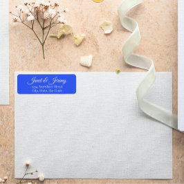 Étiquette Royal Blue Stylisated Names Mariage Adresse de ret