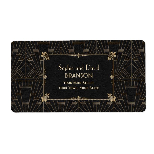 Étiquette Royal Fleur-de-Lis Art déco Mariage des années 192 (Devant)