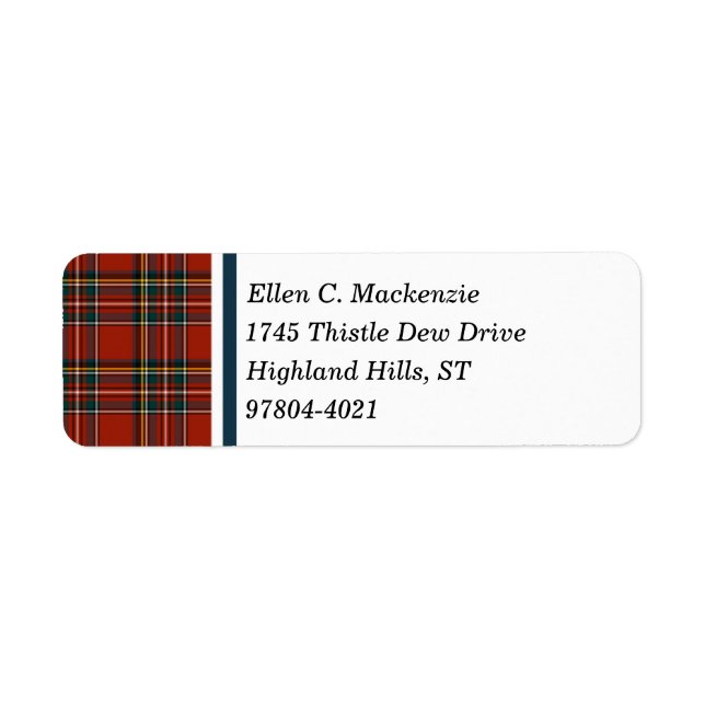 Étiquette Royal Stewart Tartan (Devant)