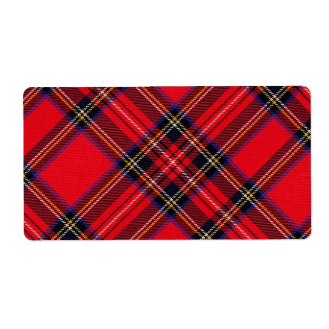 Étiquette Royal Stewart tartan rouge noir plaid (Devant)