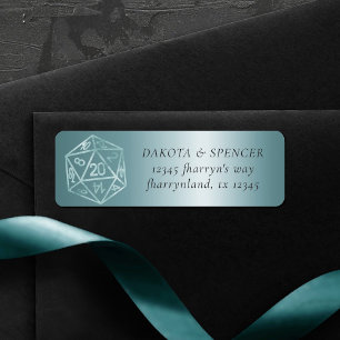 Étiquette RPG Luxe Adresse du joueur sur table Aqua Fantas