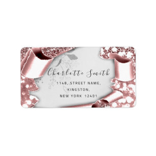 Étiquette RSVP 3D Silver Frame Glitter Gray Smoky Teal Lab