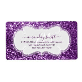 Étiquette RSVP Bridal Sweet MonogramViolet Parties scintilla