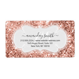 Étiquette RSVP Mariage de Parties scintillant de Rose de la 