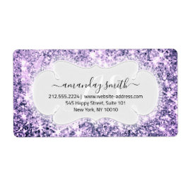Étiquette RSVP Mariage Monogramme Parties scintillant violet