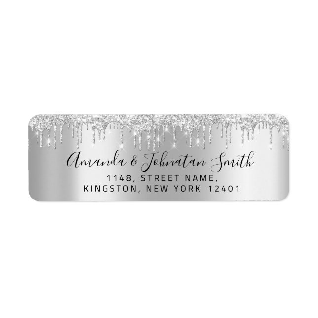 Étiquette RSVP Nouveau Mariage Adress Silver Grey Drivers Gr (Devant)