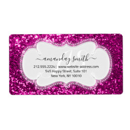 Étiquette RSVP Parties scintillant royale rose de monographi