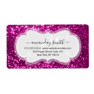Étiquette RSVP Parties scintillant royale rose de monographi